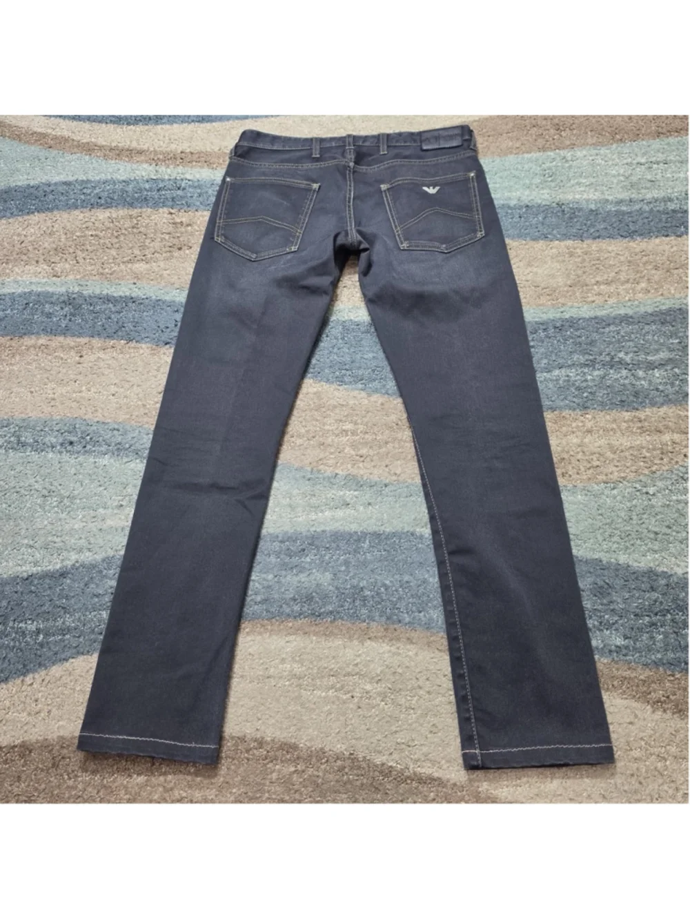 Armani Jeans AJ Mens 31 Slim Dark Wash Stretch Denim Designer Casual Pants